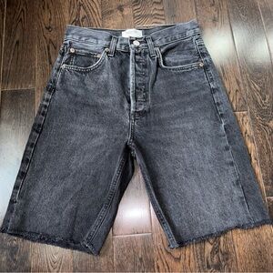 Aritzia AGOLDE Black Washed Denim Shorts